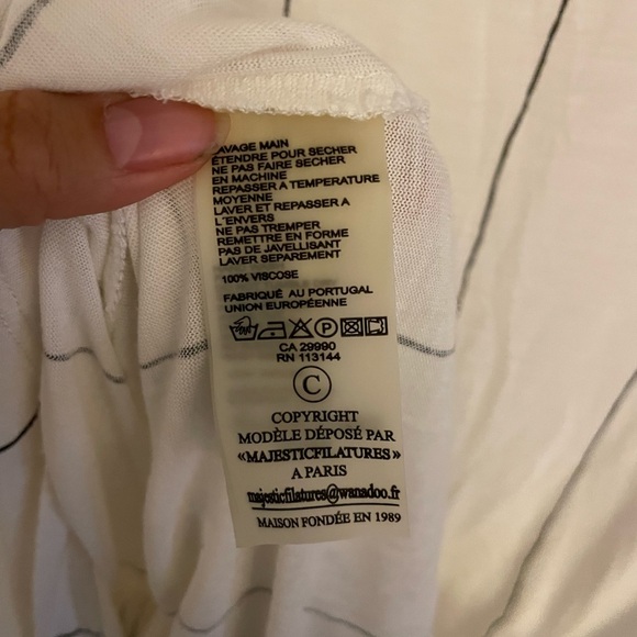 Majestic Filatures Deluxe T-Shirt Dress Size 3 Tee Shirt Viscose White - Picture 7 of 8